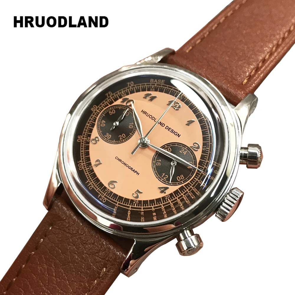 

Hruodland 2024 New Luxury Fashion Men’s Quartz Chronograph watch VK64 Sapphire Stainless Steel Leather waterproof reloj hombre