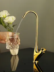 Shiny Polished Golden Kitchen Purifier Faucet Gold Filter Water Drinking Tap