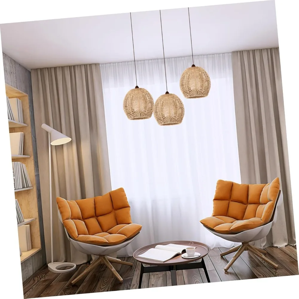 rattan lamp shade small boho shades replacement - pendant sconce shade ceiling fan light covers round woven lampshade for floor