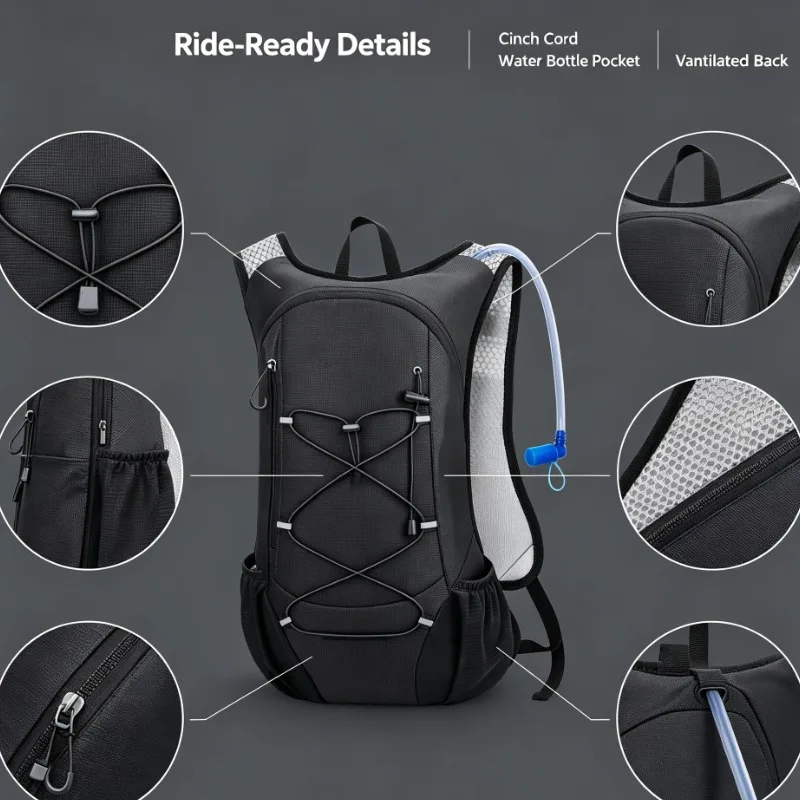 Foldable Lightweight Hiking Backpack Unisex Cycling Holder For Mountain Biking Trail Running And Outdoor Adventure