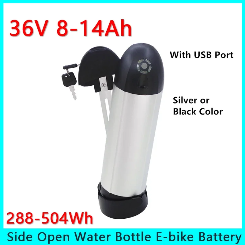 New 36v 8.8Ah 10Ah 10.4Ah 11.6Ah 14Ah 48V 10Ah Side Open Water Bottle E-bike Battery,Dolphin Battery with Charger