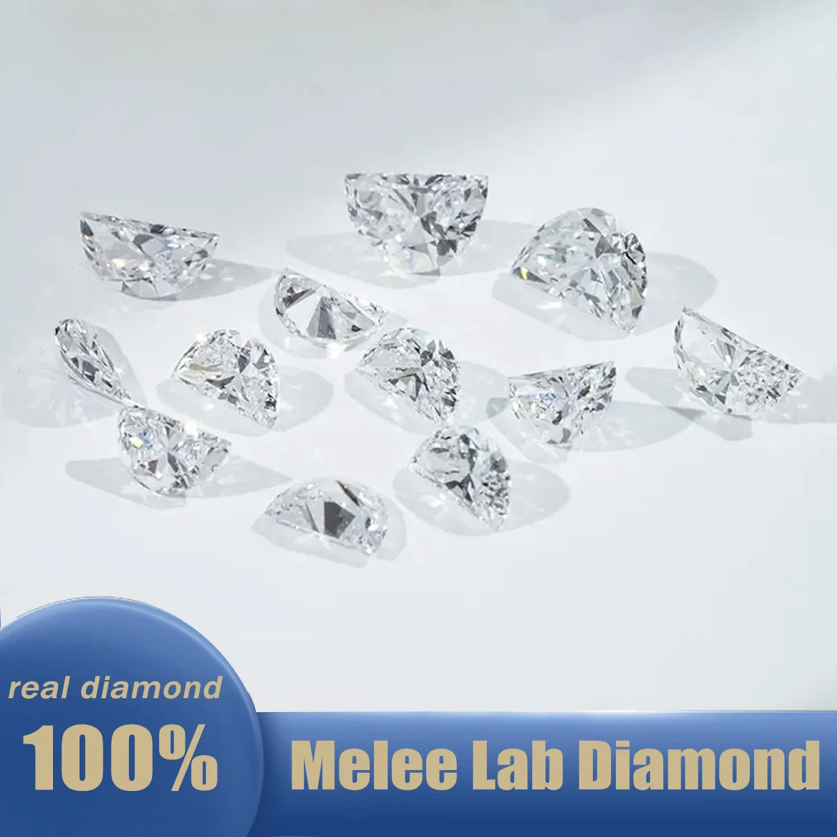 1Pcs Half Moon Melee Diamond Different Sizes Lab Created Small Diamonds DEF VS/VVS Lab Grown Small Diamond for Jewelry Setting