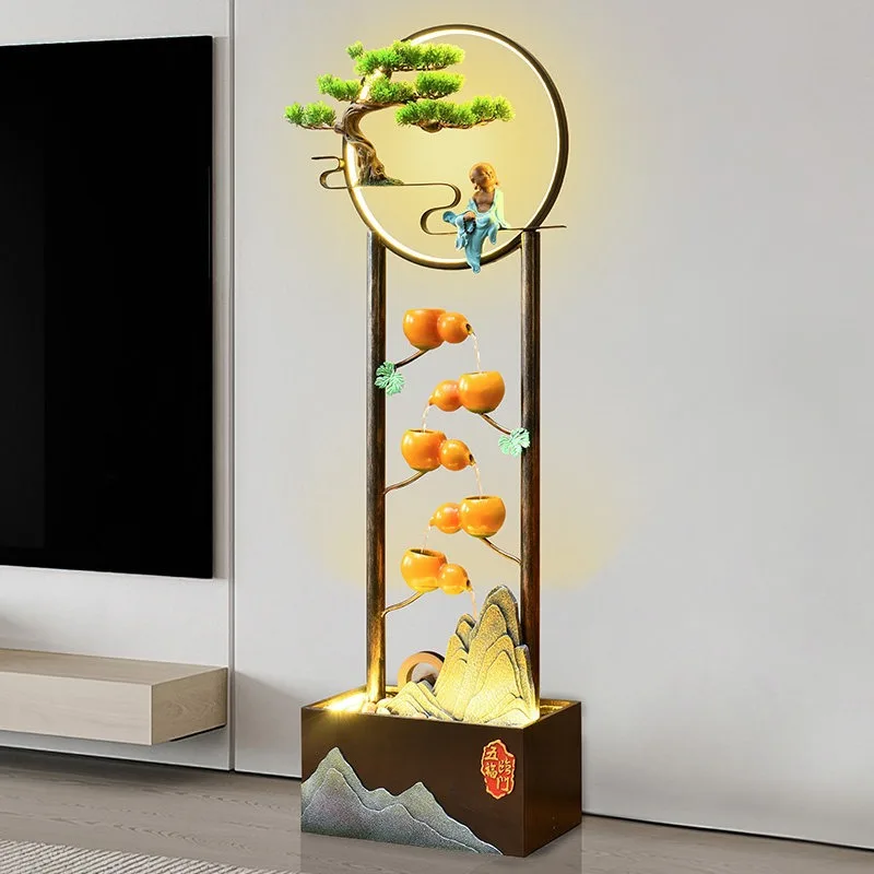 Feng Shui Wheel Flowing Ornament Recirculating Water Living Room Entrance Floor Decoration