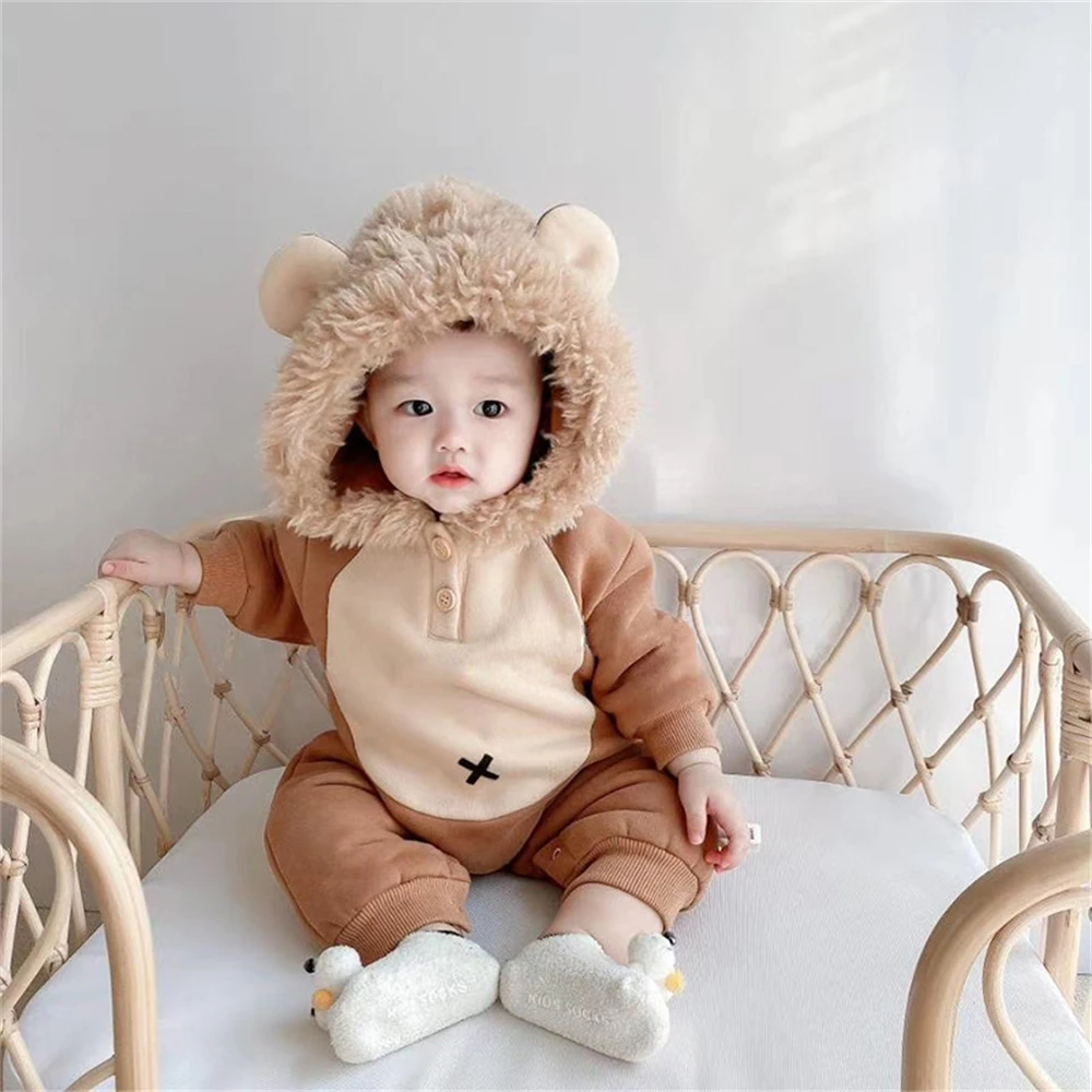 Baby Animals Rompers Newborn Boys Girl Winter Clothes Cartoon Lion Jumpsuit for Toddler Overalls Cute Newborn Baby Romper