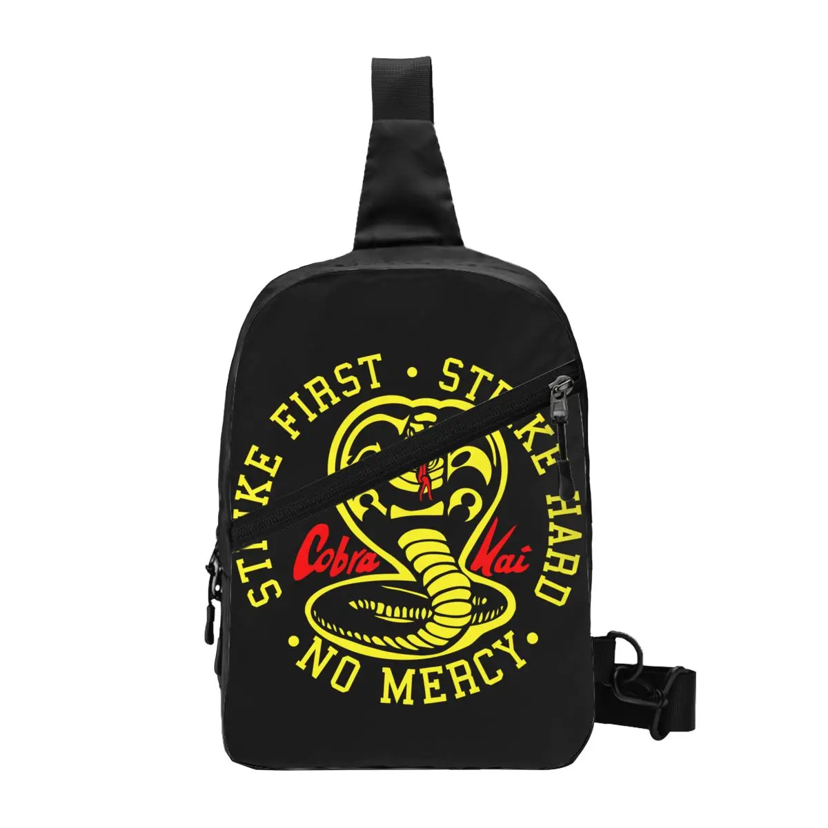 Cobra Kai The Karate Kid Sling Bag Strike First Strike Hard 80S Movie Shoulder Chest Crossbody Backpack Travel Hiking Daypack