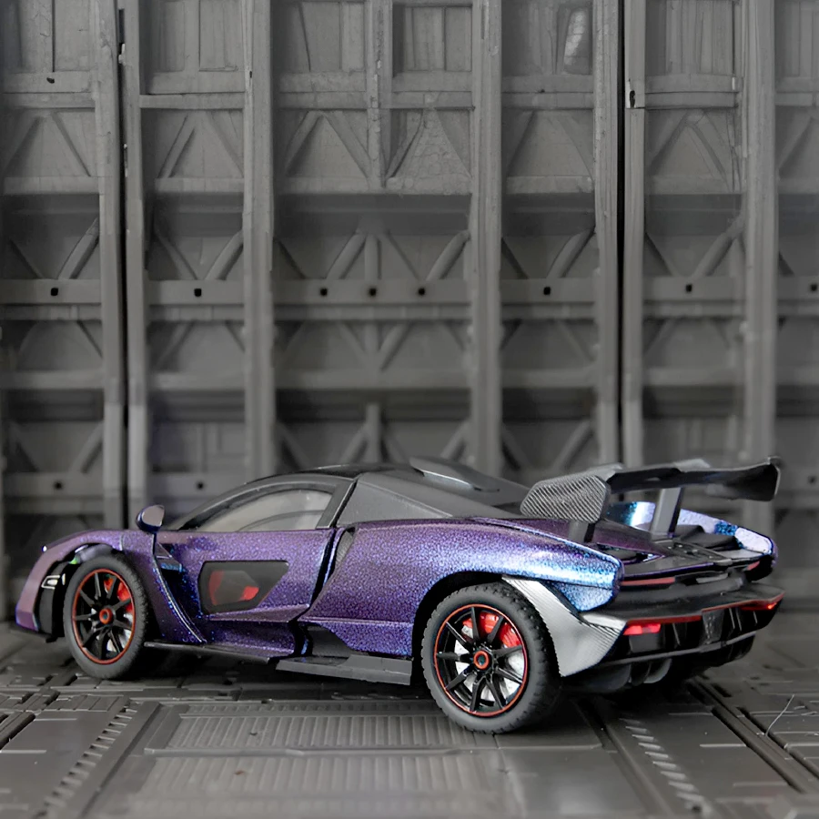 1:24 McLaren Senna supercoche de aleación modelo de coche decoración, puertas y capó del motor, maletero se puede abrir