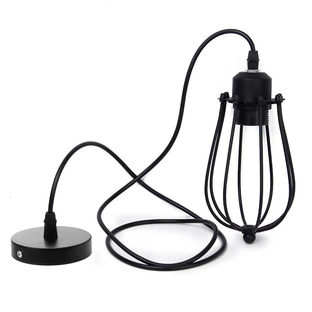 

Industrial Style Retro Ceiling Pendant Light Shade Black Hard Iron E27 Screw Type for Bar Restaurant Cafe Hotel Lighting