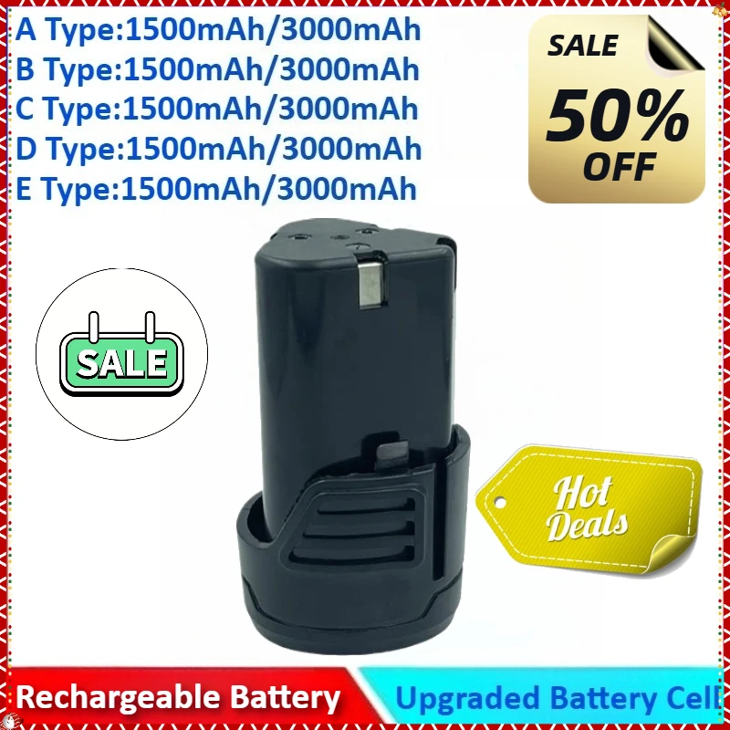 

New 1500mAh/3000mAh 5C 12V Rechargeable Lithium Battery for Electric Drill Power Tools Electric Screwdriver Li-ion Battery