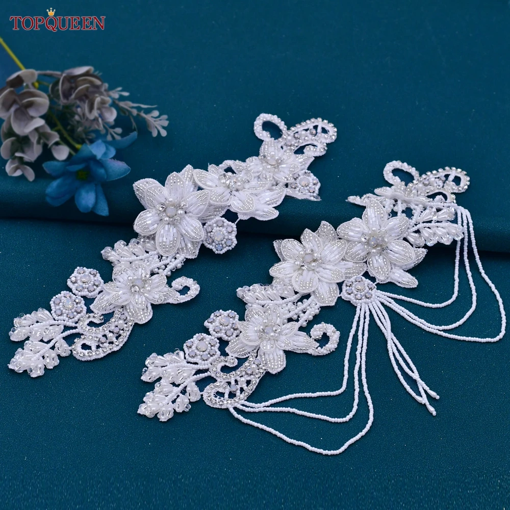 TOPQUEEN S112 Epaulets Shoulder Decorative Jewelry Fashion Temperament Clothes Applique Accessories Daily Handmade Flower Opal