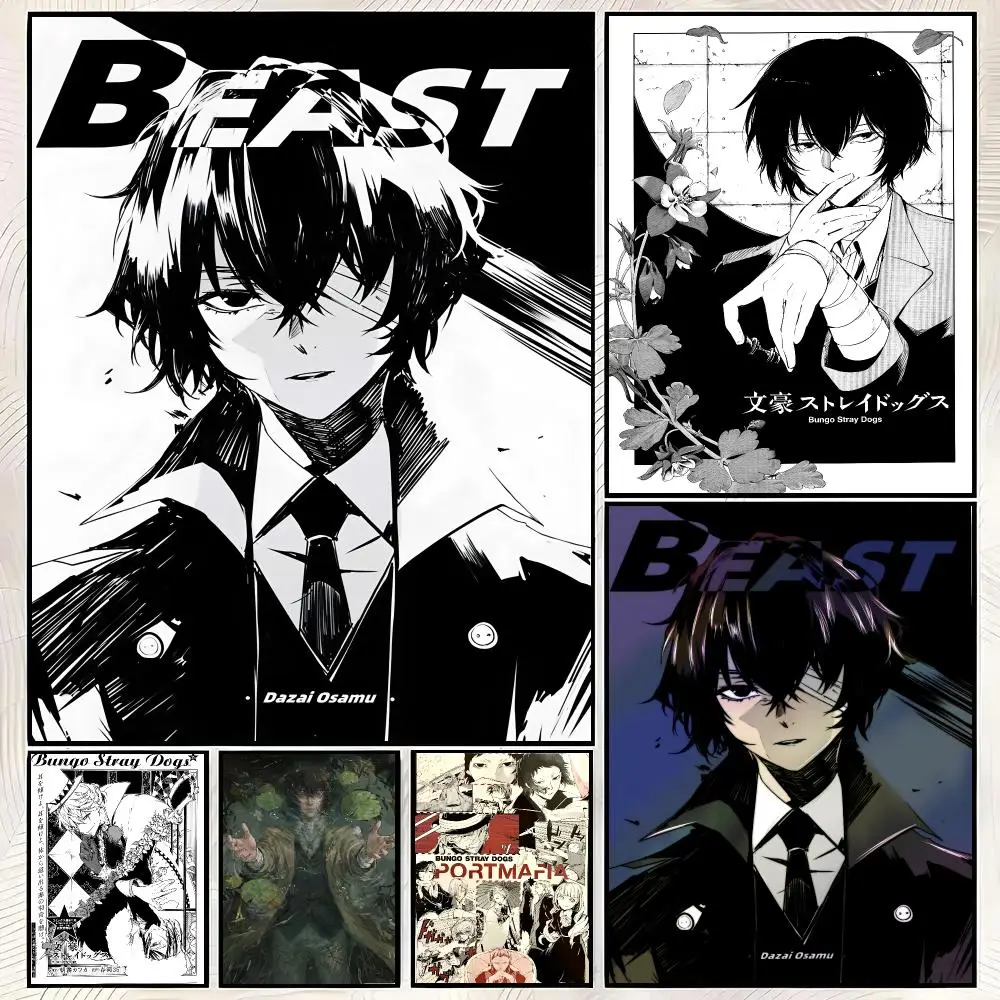 Anime B-Bungo Stray Dogs Poster Trendy HD PP Paper Waterproof Wall Art Print for Bedroom Living Room Decor