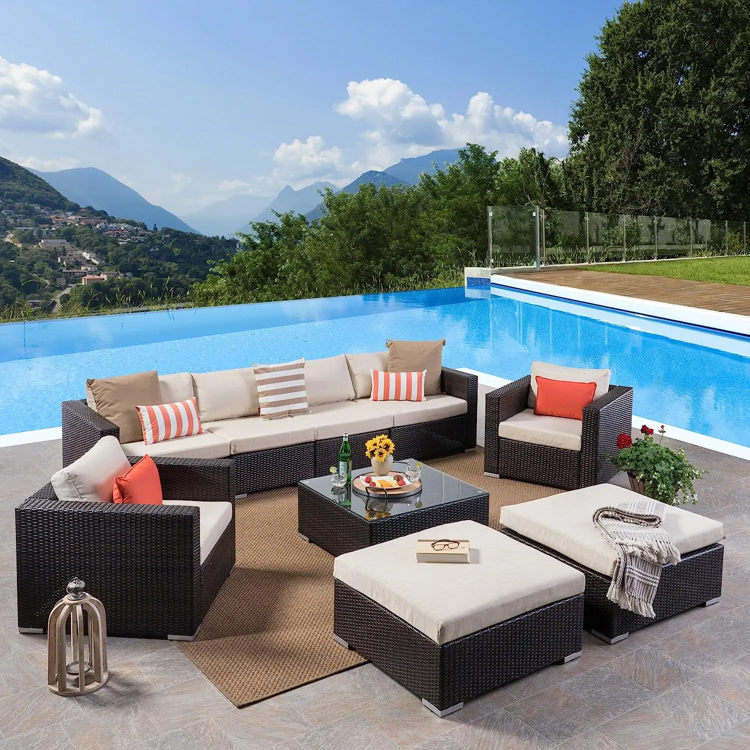 Outdoor Sectional Sofa Terrace Floor Lounge Garden Sofa Sectional Lazy Tuinmeubelen Outdoor Furniture Set Patio