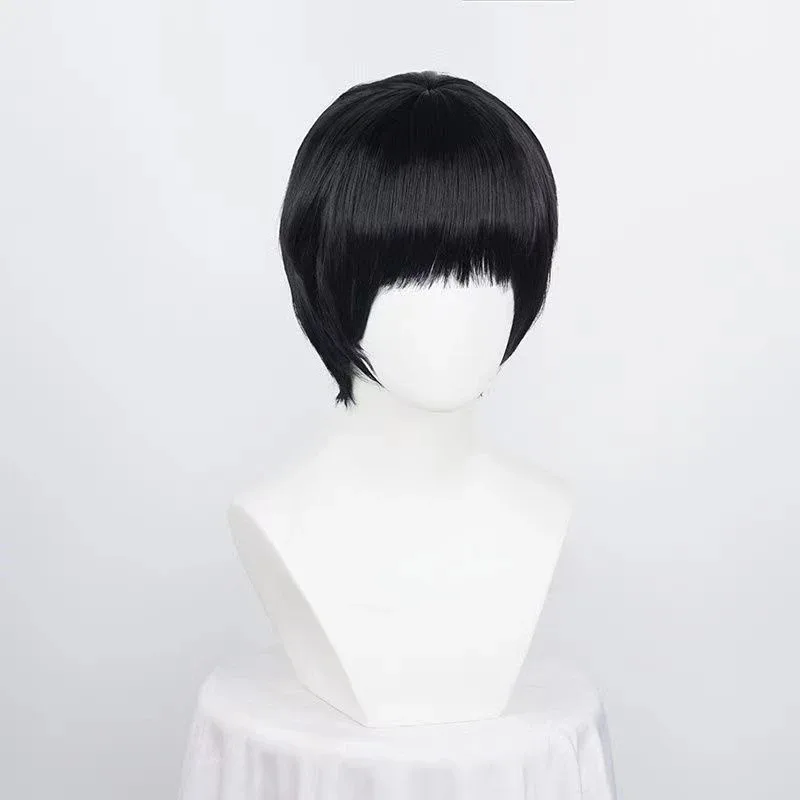 Cyhokage ninja rock lee peruca cosplay sintética curta reta peruca anime coser comer fibra resistente peruca de alta qualidade parte do dia das bruxas