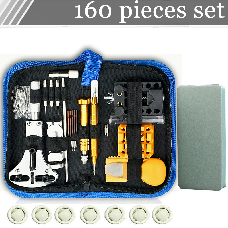 

160Pcs Watch Opener Repair Tool Kit Watch Case Repairing Opener Strap Link Storage Bag Screwdriver Watchmaker Repair Tools kit