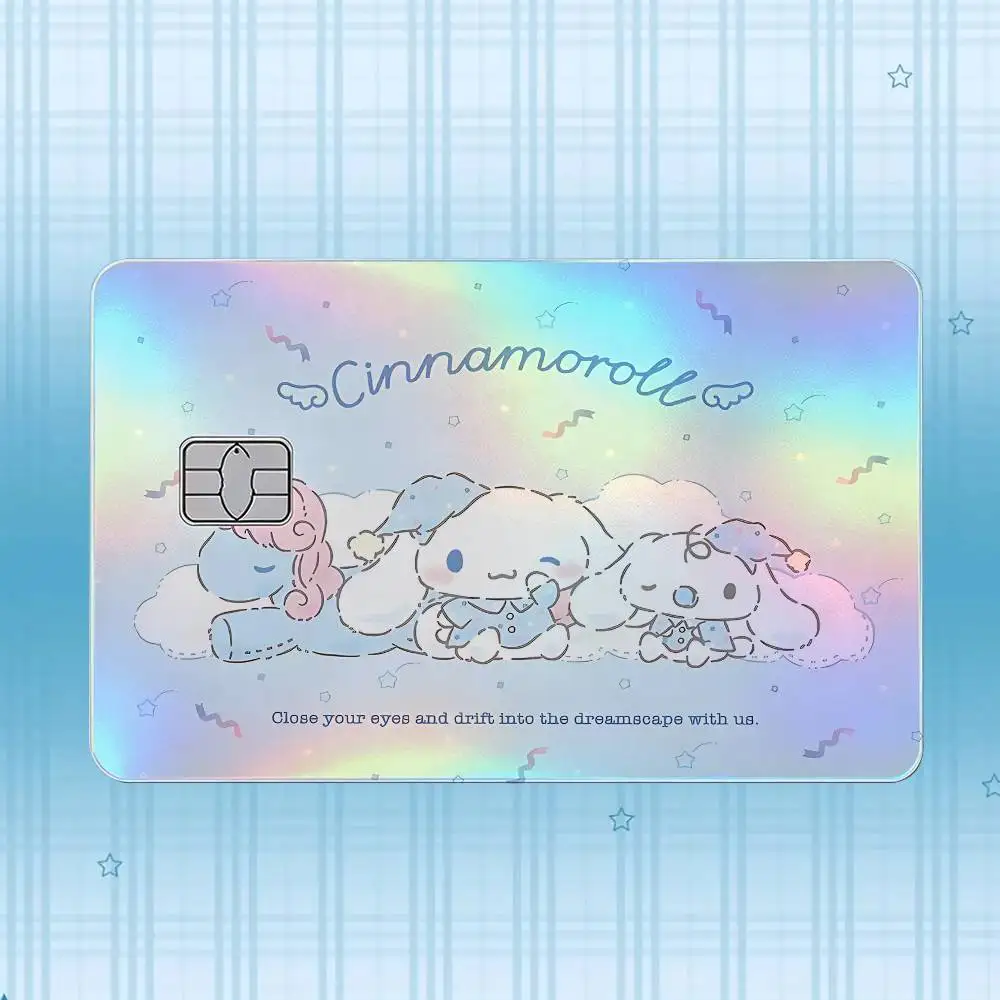 C-Cinnamoroll Laser-Holografischer Karten-Skin-Aufkleber für Kredit- und Debitkarten – 4 Stück/Set, wasserfester, kratzfester Schutz – Detail 7