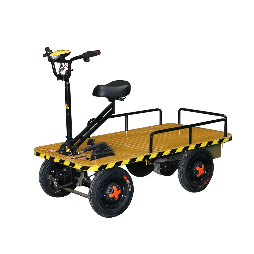 

Four-Wheel Flatbed Electric Warehouse Truck Logistics Cargo Transport Flat Car New Condition Made of Steel