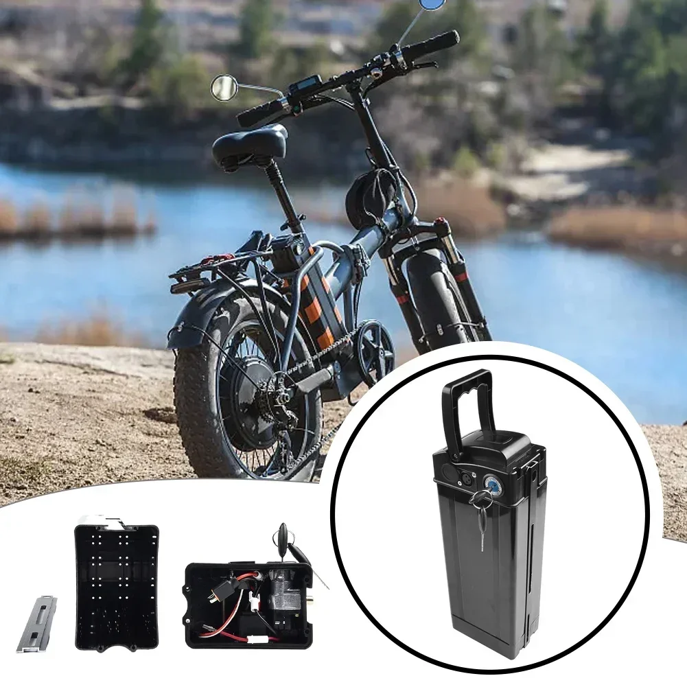 

1pcs Useful Electric Bike Battery Box E-bike Large Capacity Holder Case Black PVC Storage Box Practical Cycling Accessories