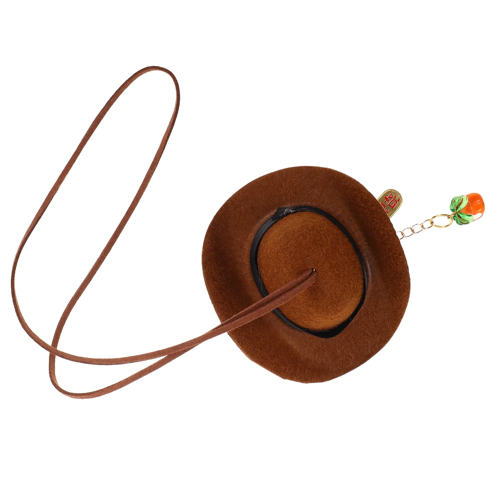 

Tibetan Cowboy Hat Car Charm Felt Mini Hat Feng Shui Ornament Handmade Rearview Mirror Pendant Auto Interior Decoration