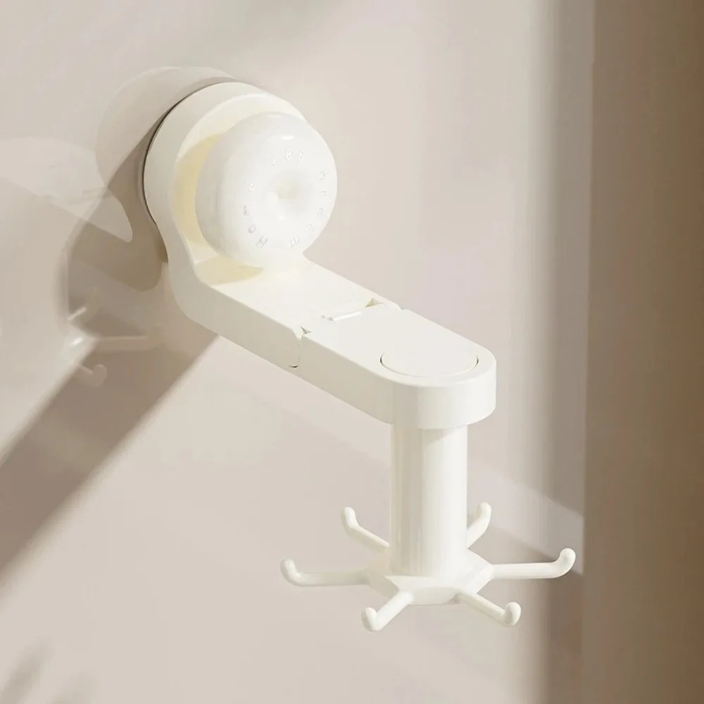 Rotatable Kitchen Rotating Hook Six-Claw with Suction Cup Wall Mounted Storage Rack Space-Saving Suction Cup Hook Cabinet