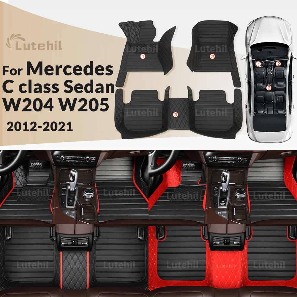 

Для Mercedes Benz C class Sedan W204 W205 4-дверный 2012-2021 автомобильный напольный коврик на заказ автомобильный ковер чехол аксессуары для интерьера
