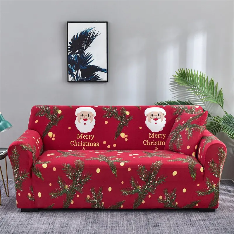 2023 Christmas Sofa Covers Printed Sofa Cover for Living Room Elastic Chair All-inclusive Couch Cover Furniture Protector