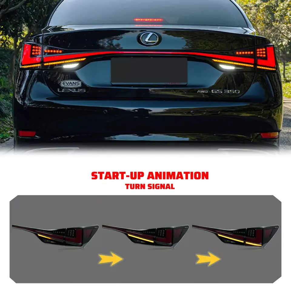 Lexus,アニメーション,GS350,gs200t,gsf 2013-2020用のLEDテールライト
