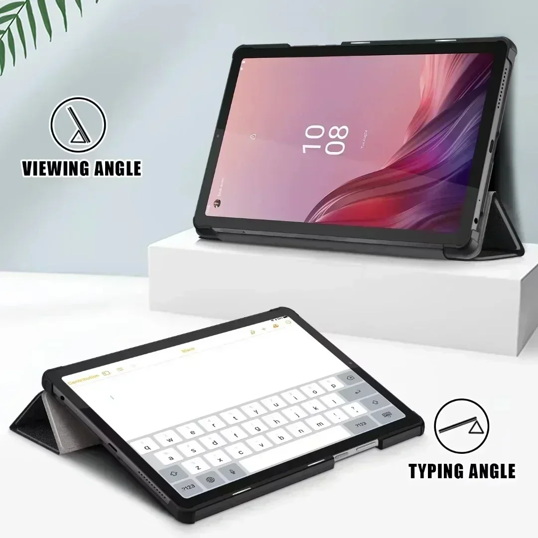 New Tablet Cover For Lenovo Tab M9 2023 Case TB310FU TB310XC 9.0 inch PU Leather Magnetic Tri-Fold Stand Funda Coque+Film+Pen