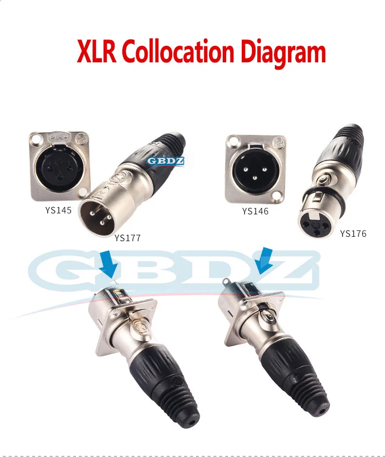 1/510/20/30 Pcs Rean XLR Plug Connector Ys176 Three Core Male Female Xlr Plug Microphone Line Audio Balance Cable Connector Plug