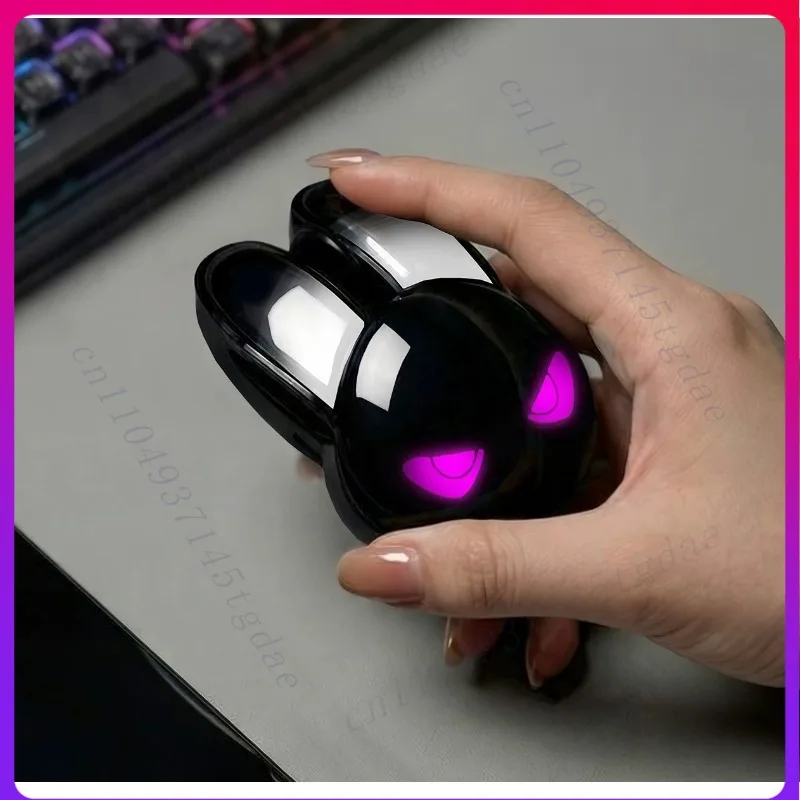 For MOFII M6C wireless dual-mode mouse office computer tablet  Bluetooth, evil rabbit phantom purple luminous, charging model