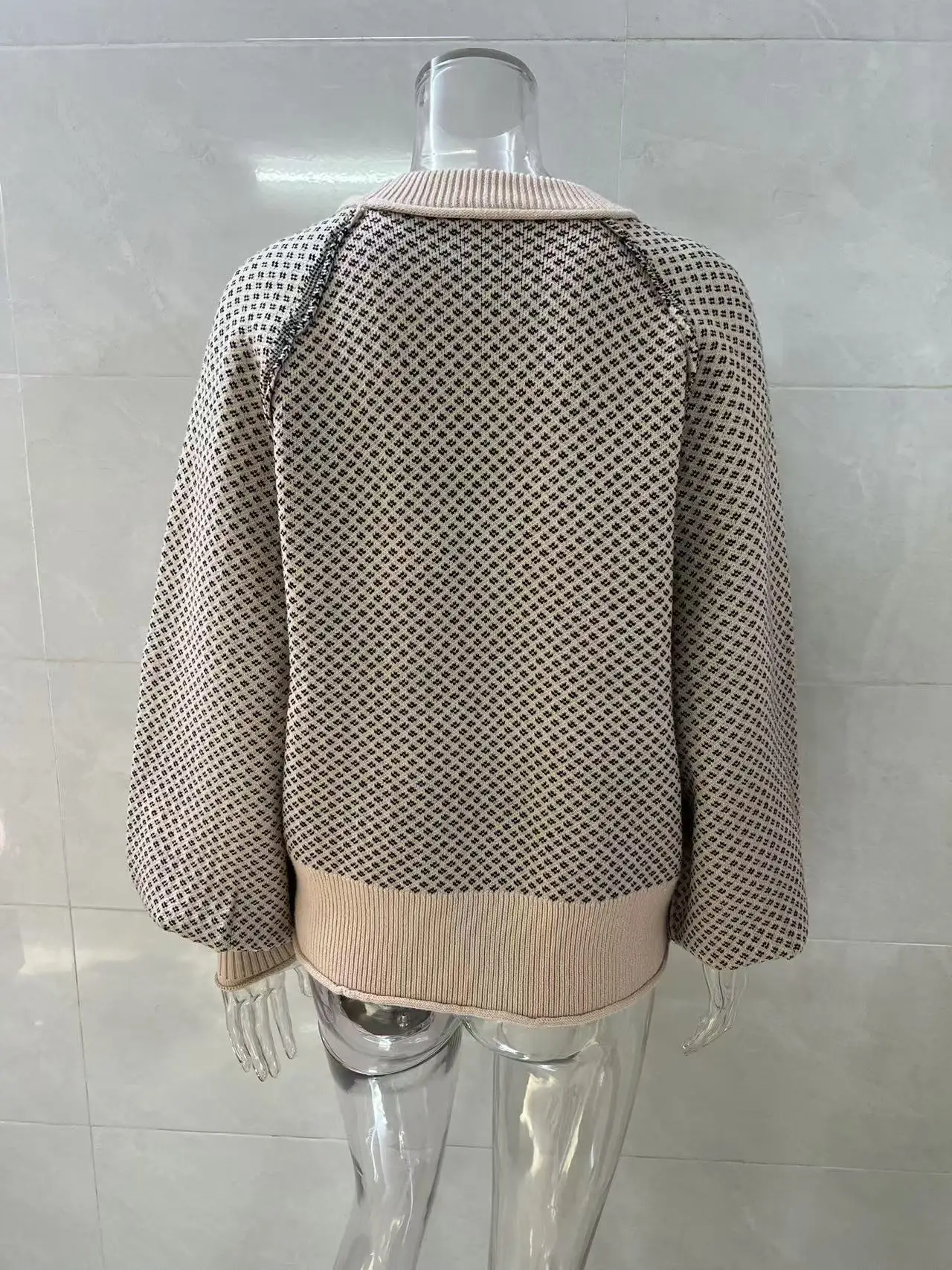 Suéter de mujer jerseys de manga larga suelta moda cuello redondo Otoño Invierno prendas de punto gruesas