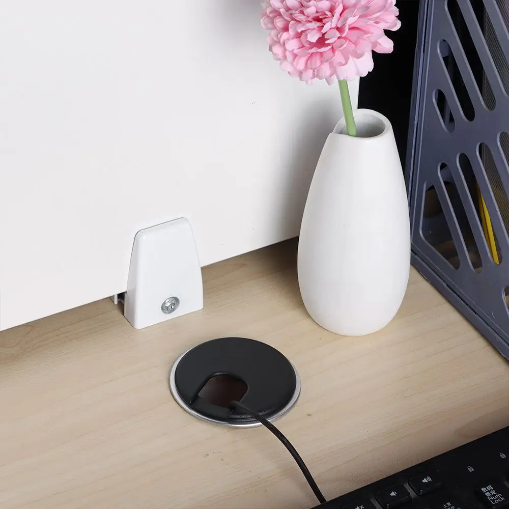 35/50mm Tidy Cable Clamp Organizer Office Desk Table Cable Fastener Wire Hole Cover Line Box Computer Grommet