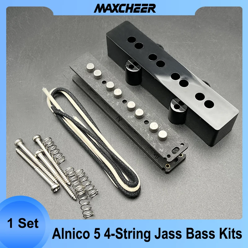 [Pickup DIY Kits] Alnico 5 4JB Pickup Kits- Fiber Bobbin/Alnico V Pole Piece/Waxed Cloth Cable for Alnico 5 4-String Jass Bass