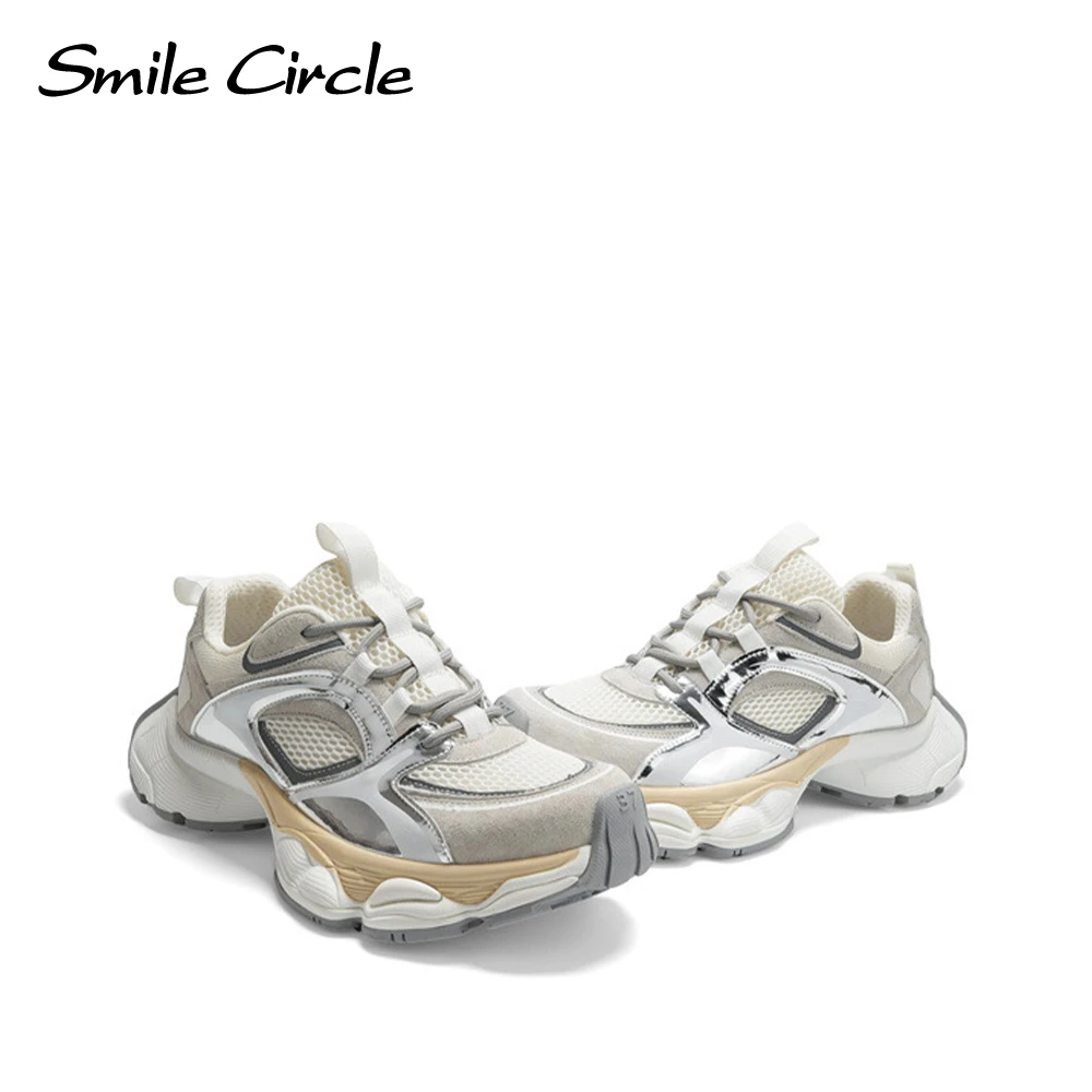 Smile Circle Women Sneakers Genuine Leather Platform Sneakers Comfortable And Stylish Athletic Footwear