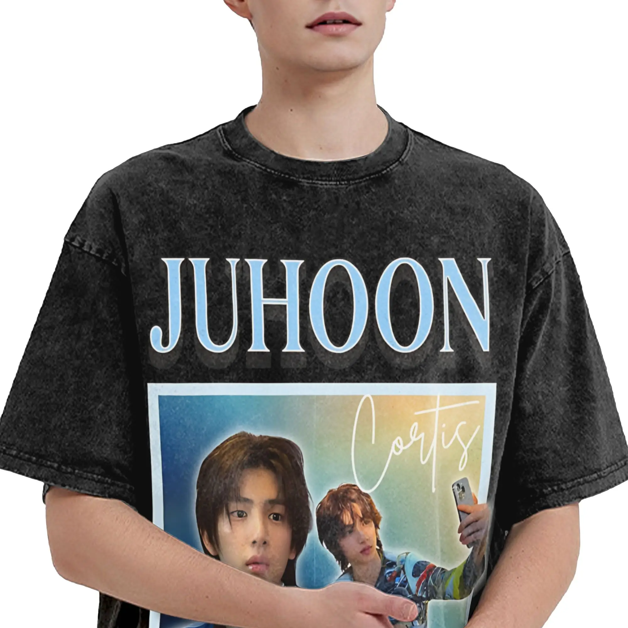 Juhoon CORTIS GO k pop k-pop الفرقة المعبود تي شيرت الهيب هوب غسلها 100% القطن تي شيرت على طراز هاراجوكو الرجال النساء الشارع الشهير الجرافيك تيز