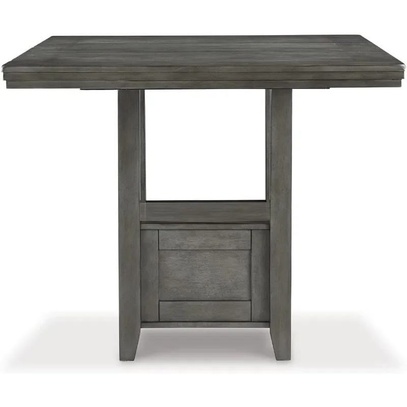 Mesa de extensión de comedor de altura de mostrador de granja moderna, mesa de centro gris oscuro