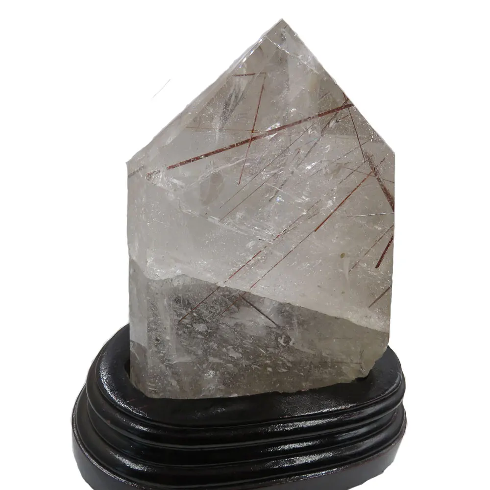 New Arrival Large 843g Rare AAA  Rutile Rutilated Hair Quartz Single Terminated Crystal Stone  2023 Holiday Gift