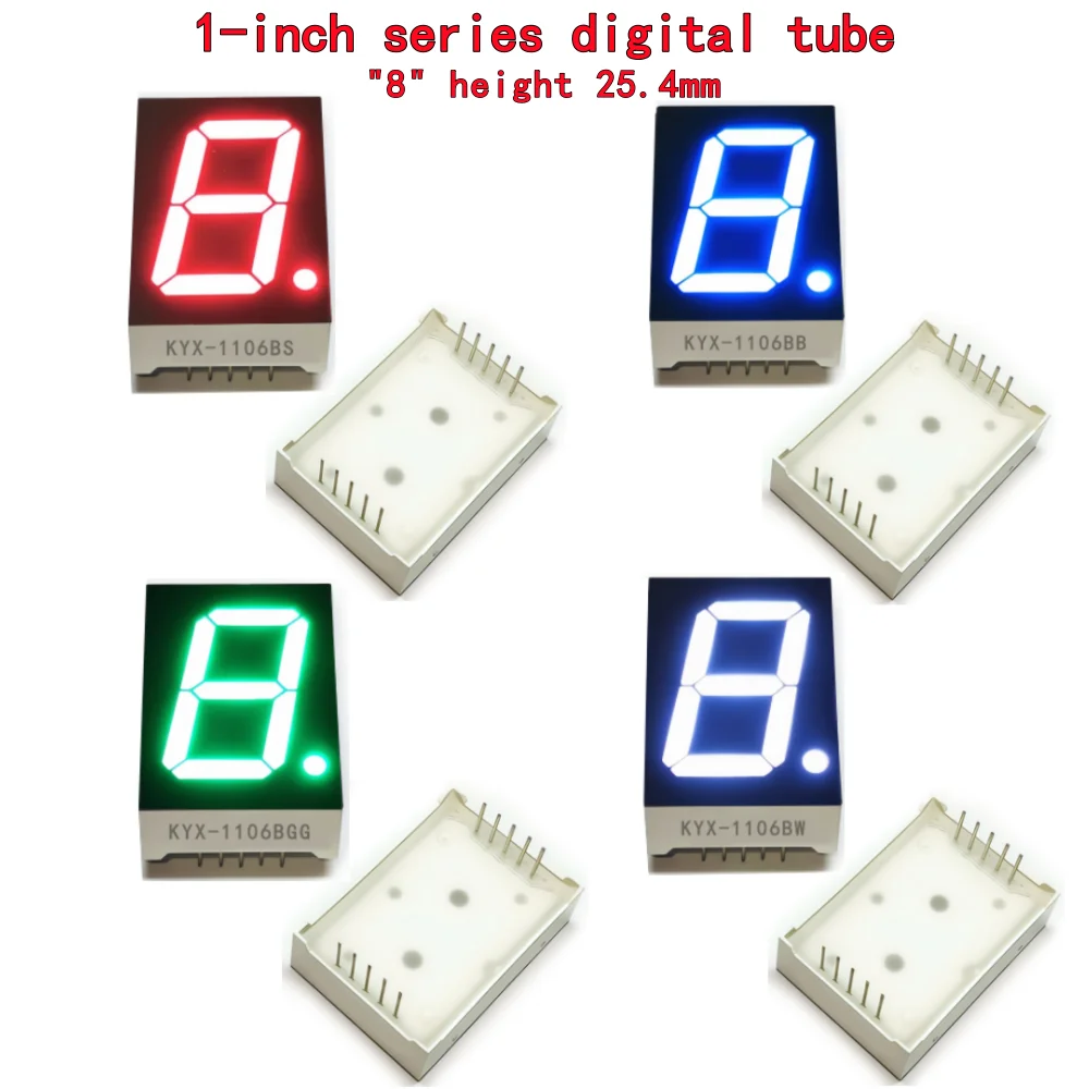 10 Pçs/set 1 Polegada 1Bit Módulo Digital de Luz Vermelha KYX-1106AS/BS 10Pin 24*34*10.5MM LED Digitron Ânodo Cátodo Comum Tubo Digital ﻿