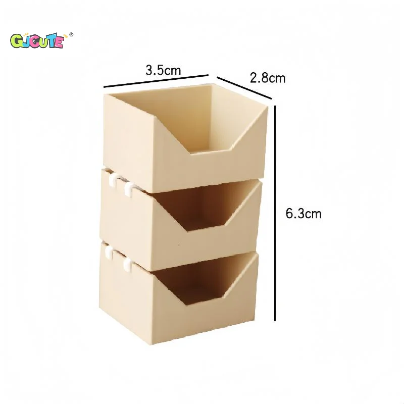 1 Set Dollhouse Organizer Bin Kit 1:12 Scale Three Layer Storage Container DIY Accessory Mini Stackable Storage Box For Dioramas