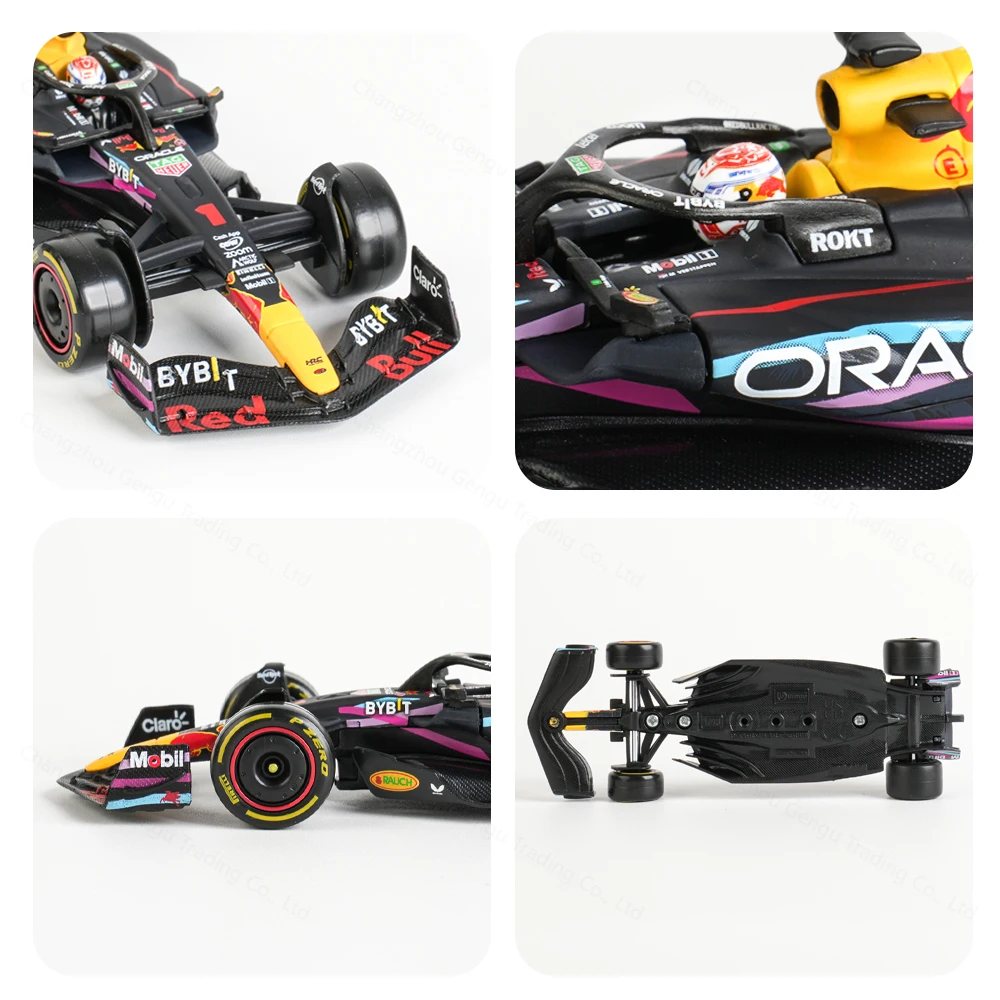 Bburago 1:43 Red Bull 2023 Miami F1 Racing RB19 Die Cast Vehicles Model Formula Racing Car Toys Acrylic Box