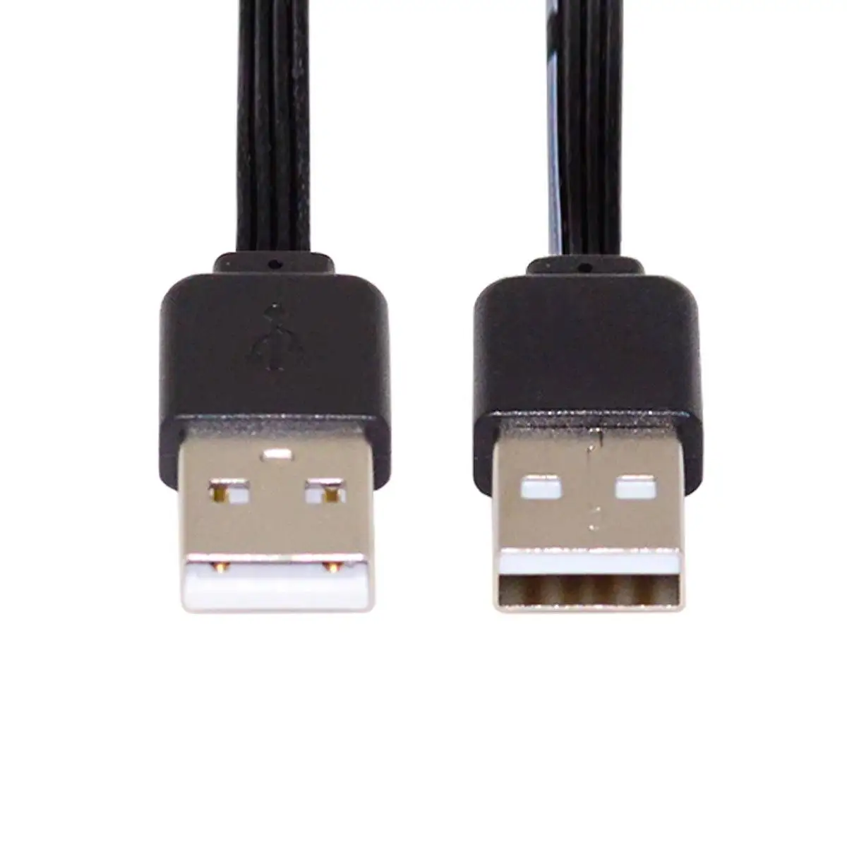 Zwarte 0.1M Type-C USB-A B C Mini Micro USB mannelijke naar USB-A 2.0 mannelijke zachte siliconen omhulsel platte korte datakabel 30AWG