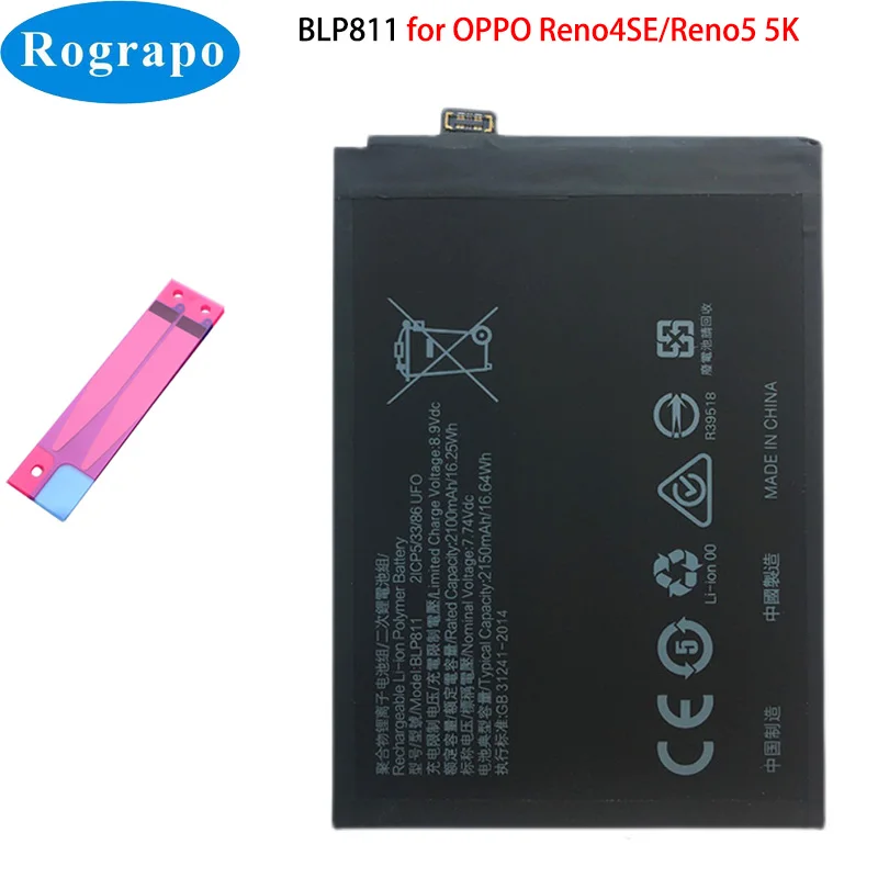 

New Original 4300mAh BLP811 Mobile Phone Battery For OPPO Reno4 SE Reno 4SE 5K Reno5 5G Reno5K