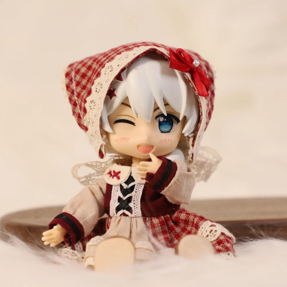 Ob11 lalka mały czerwony kapturek dziewczyna zestaw sukienek lalka pokojówka sukienka dla lalek Ob11, Molly, Gsc, 1/12 Bjd, Body9, Ymy, Ddf