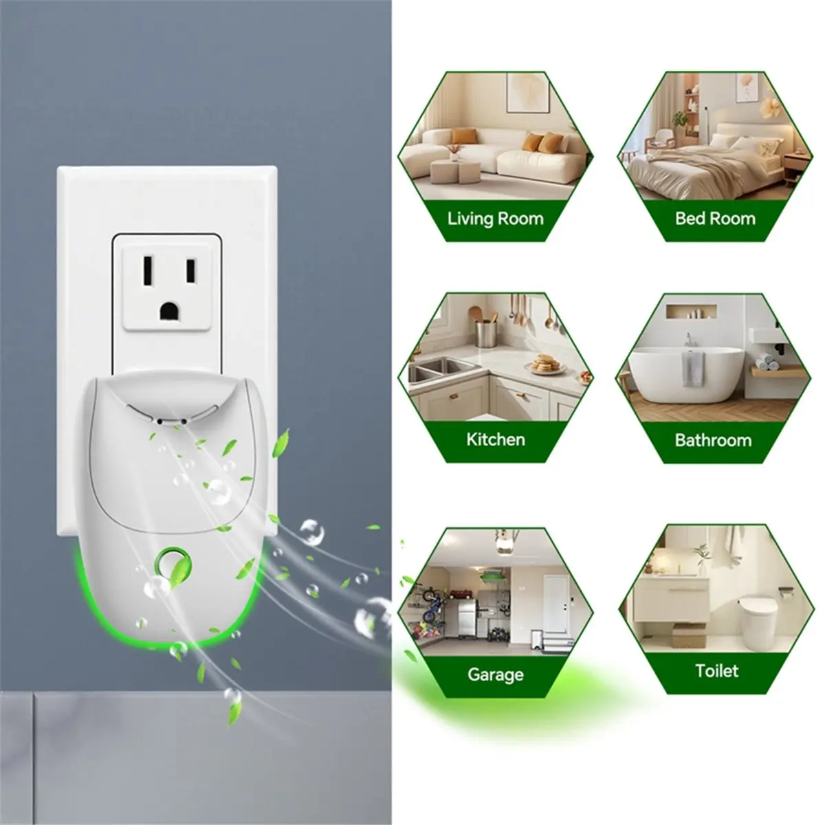 

(ABJZ) Compact Plug Play Negative Ion Air Purifier Intelligent Eliminates Odors Smoke Formaldehyde Purifies for Room UK Plug