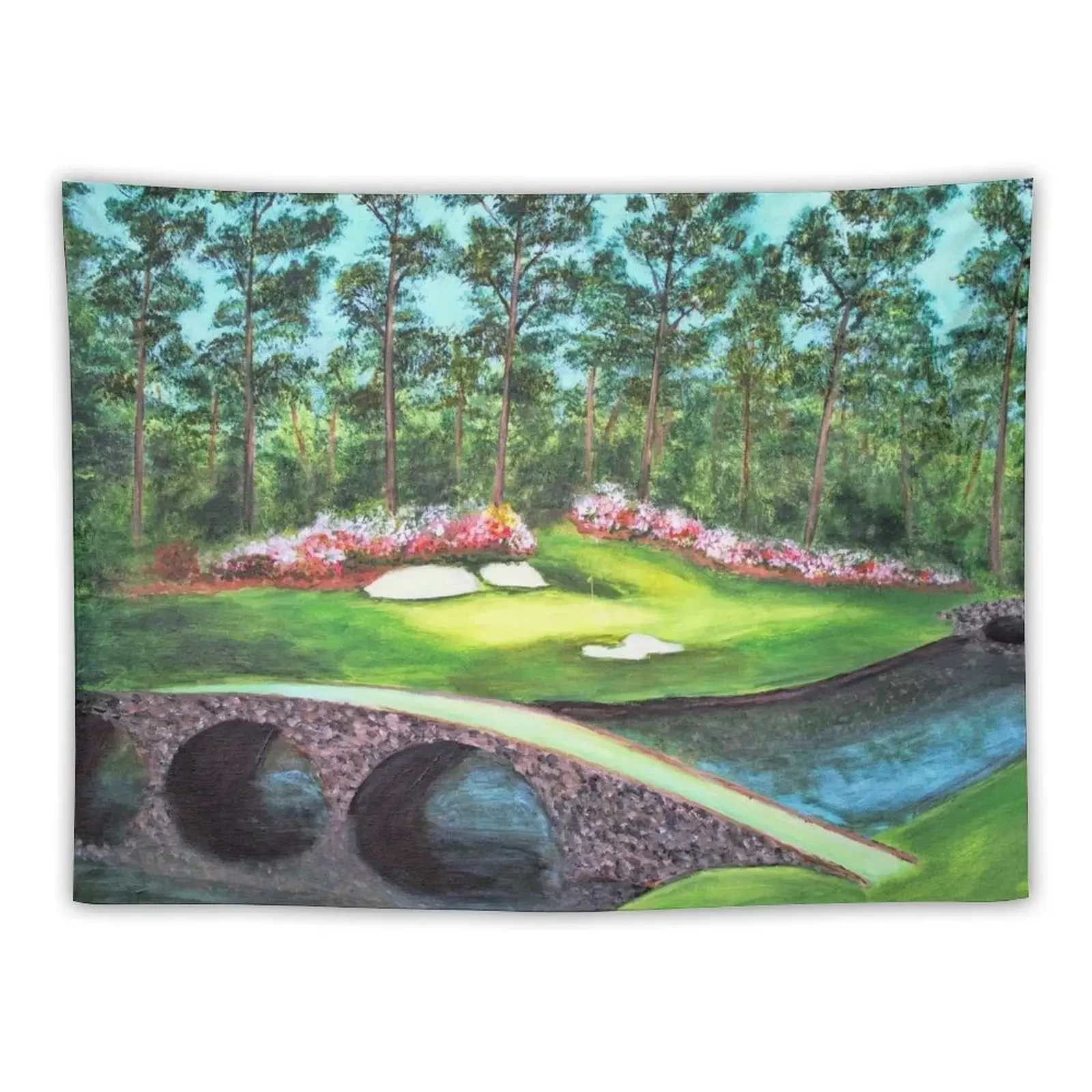 

12th Hole At Augusta National Golden Bell Tapestry Korean Room Decor Home Decoration Accessories Wallpaper Tapestry