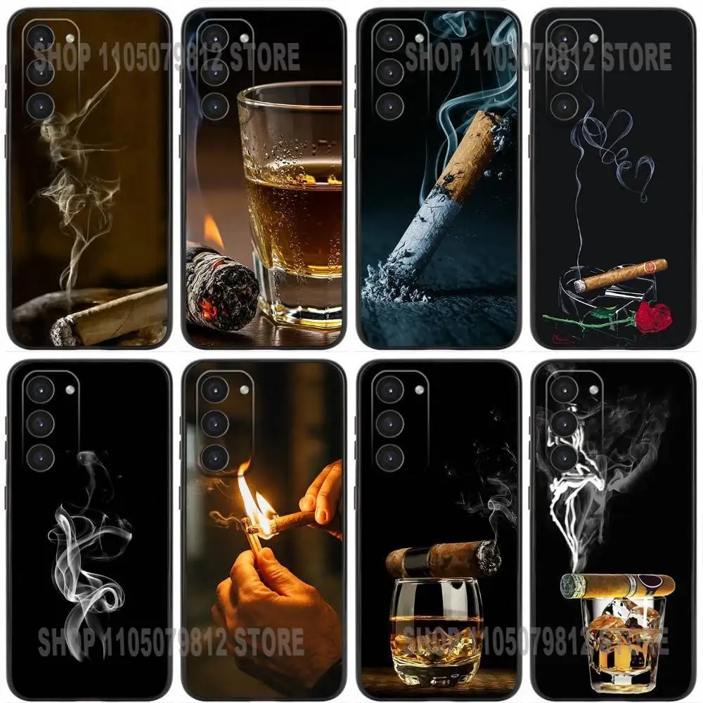 

Cigarette Theme Phone Case For Samsung Galaxy A32,21s,22,31,52,53,72,73,Note20,8,9,10 Soft Silicone Black Cover
