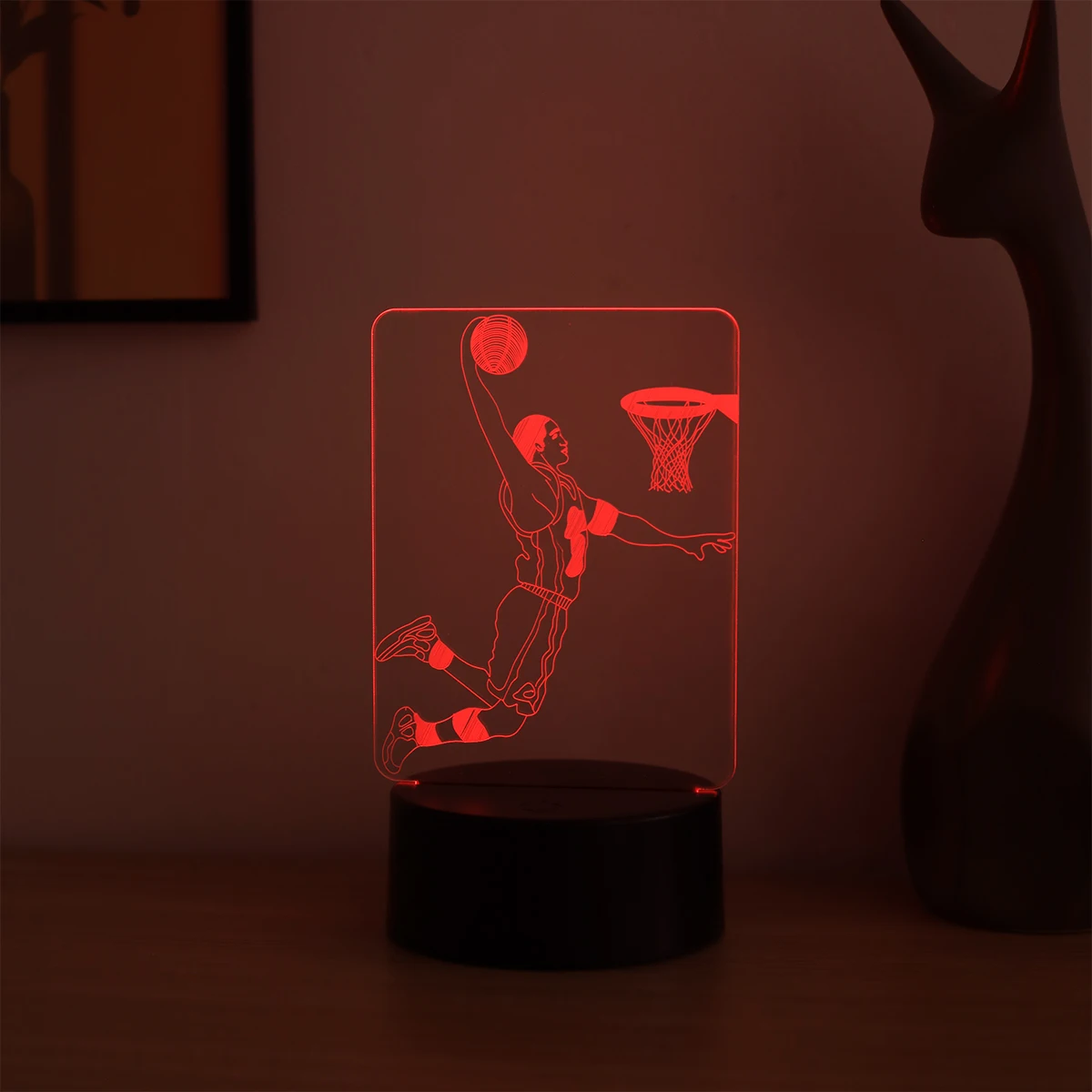 3D Basketball Youth Night Light RGB 7 Color Touch Gradient Atmosphere Night Light Suitable for Home Decoration