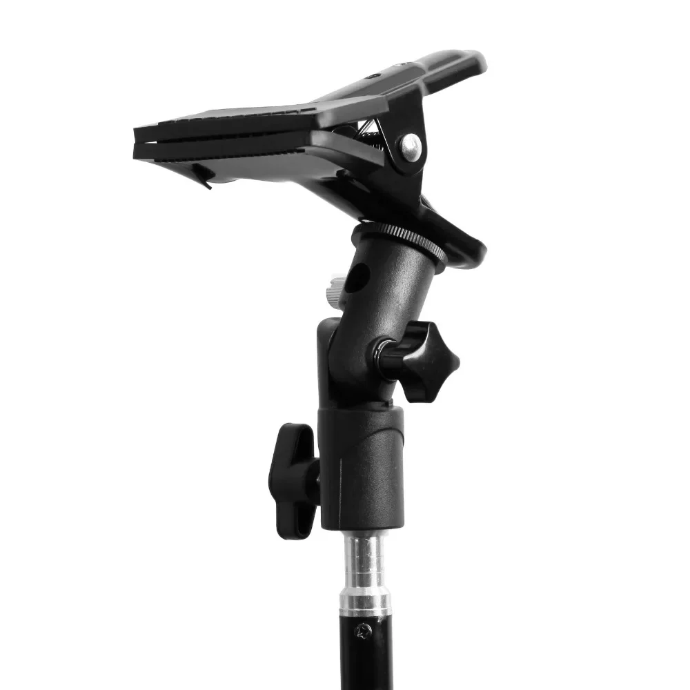 Refletor Clamp Clip Holder, Luz Stand Anexo, 1/4 "a 3/8" Screw Mount, adaptador giratório para Photo Studio Background