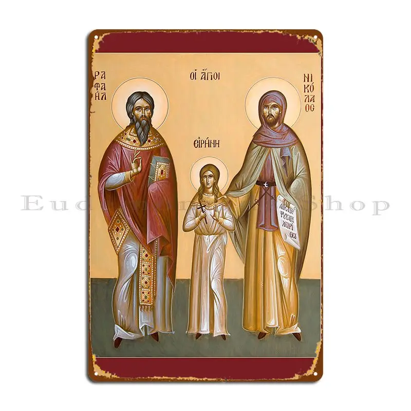 Sts Raphael Nicholas And Irene Metal Sign Wall Decor Party Wall Cave Personalized Club Bar Tin Sign Poster