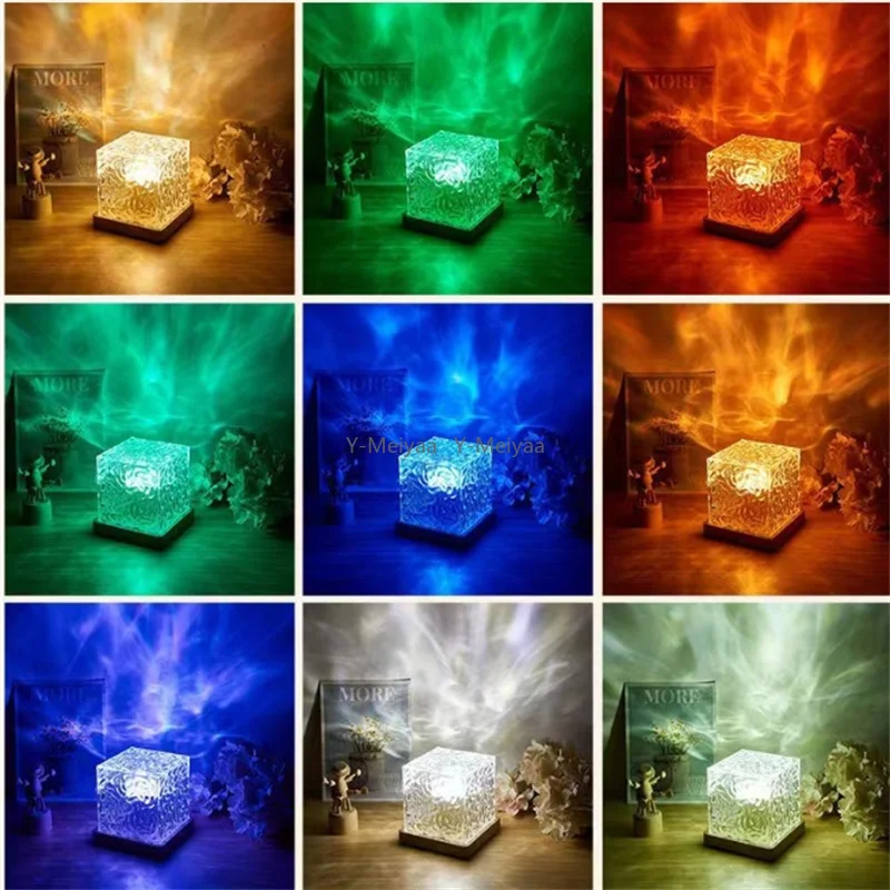 USB ricaricabile 16 colori proiettore di onde oceaniche lampada a incandescenza barra domestica proiettore subacqueo luce notturna lampada da lettura per studenti