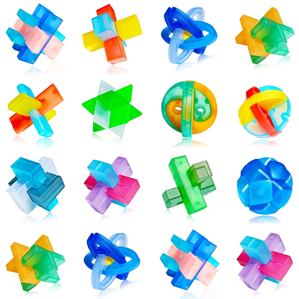 

12 шт. 3D пластиковые головоломки IQ Challenge головоломки логические игры Smart Mind головоломка коробка замок игрушка удаление сборки подарков
