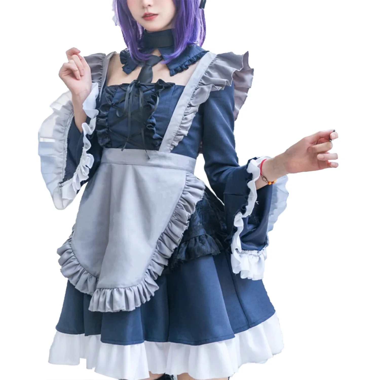 Anime meus vestidos querido Marin Kitagawa Traje Cosplay, Vestido de quimono japonês, Uniforme de empregada Lolita gótico preto, Terno de Halloween